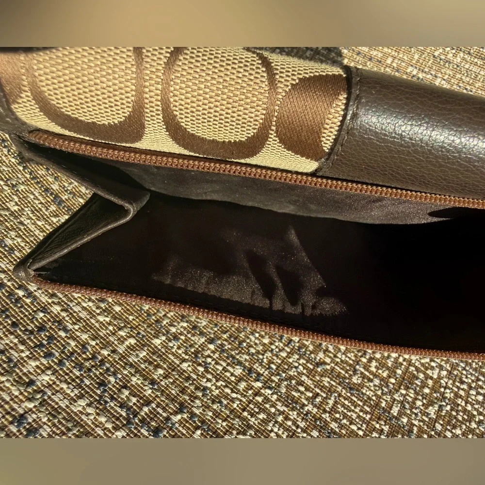 Coach Signature Brown and Tan Wallet